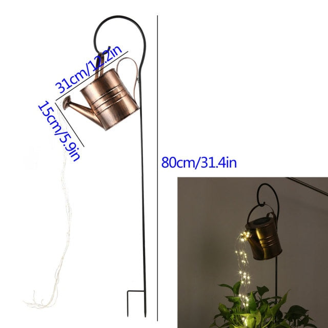 Solar Watering Can with Cascading Lights