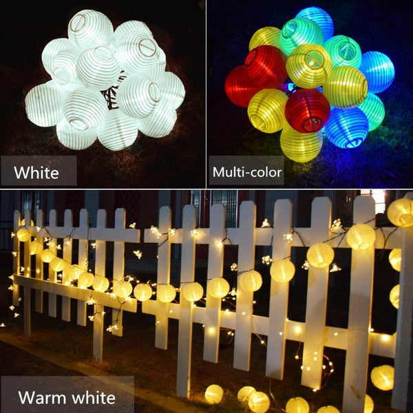 Miravique Powered Outdoor Lantern String Lights