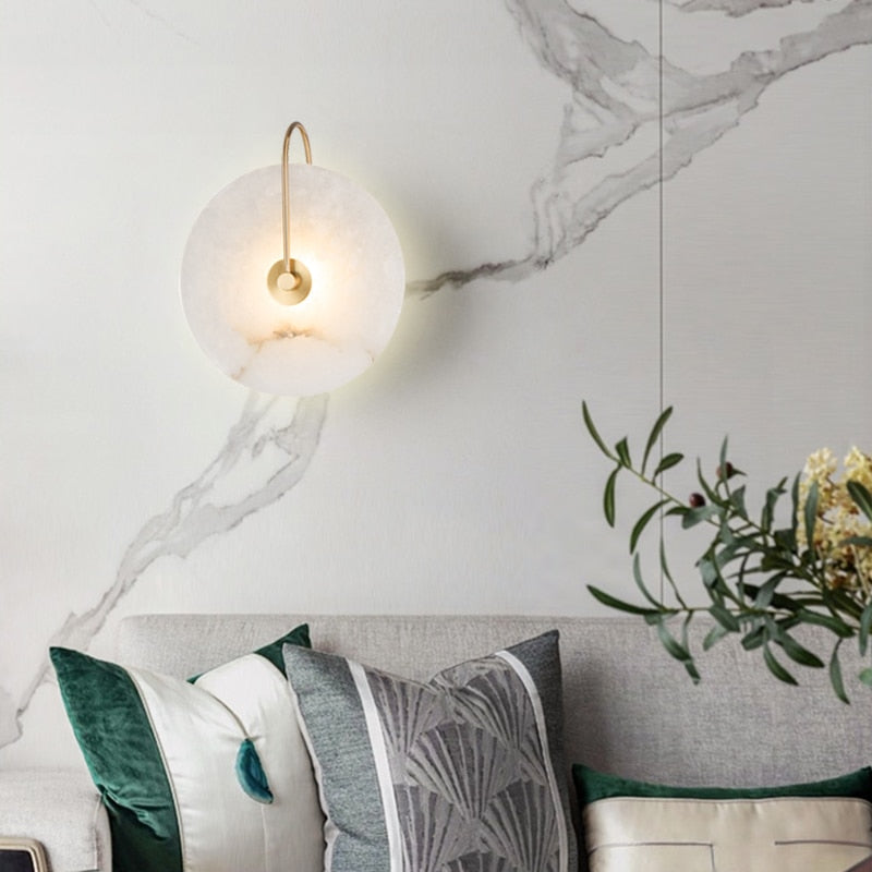 Miravique White Marble Wall Sconce