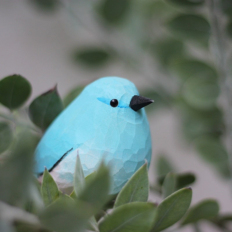 Handmade Wooden Bird Decor - Rustic Nature-Inspired Art - Sustainable Wooden Figurines