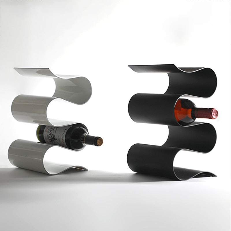 Miravique Curves Metal Table Wine Rack & Bottle Holder