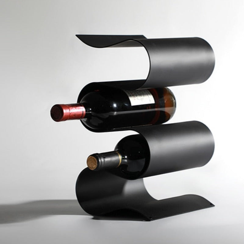 Miravique Curves Metal Table Wine Rack & Bottle Holder