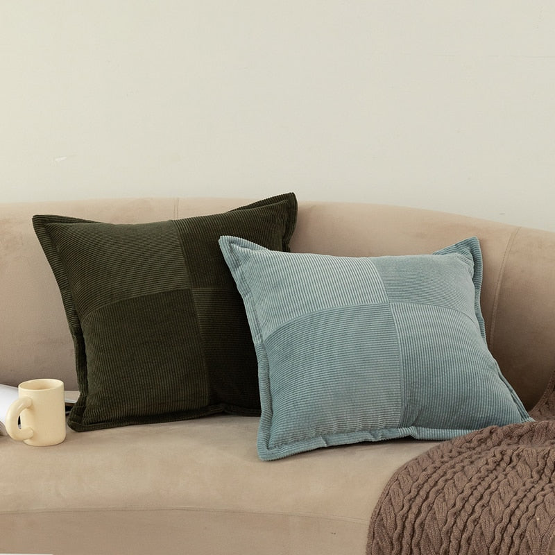 Contrast Twill Solid Pillow Cover