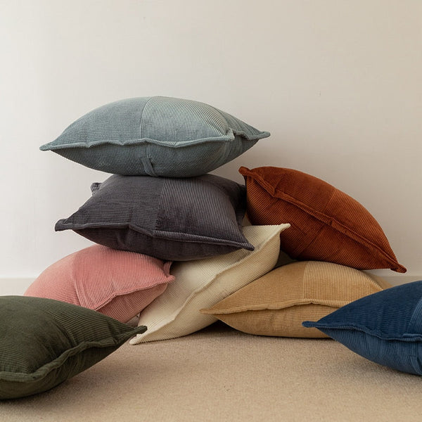 Contrast Twill Solid Pillow Cover