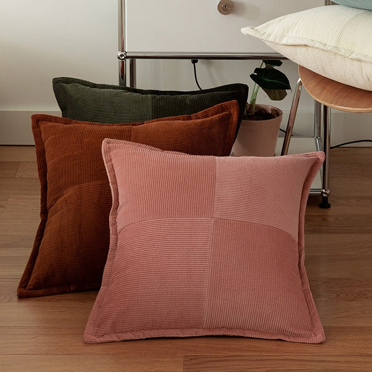 Contrast Twill Solid Pillow Cover