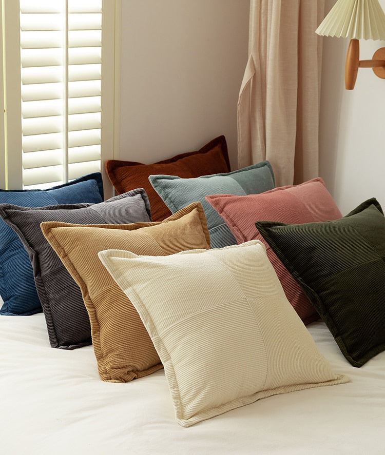 Contrast Twill Solid Pillow Cover