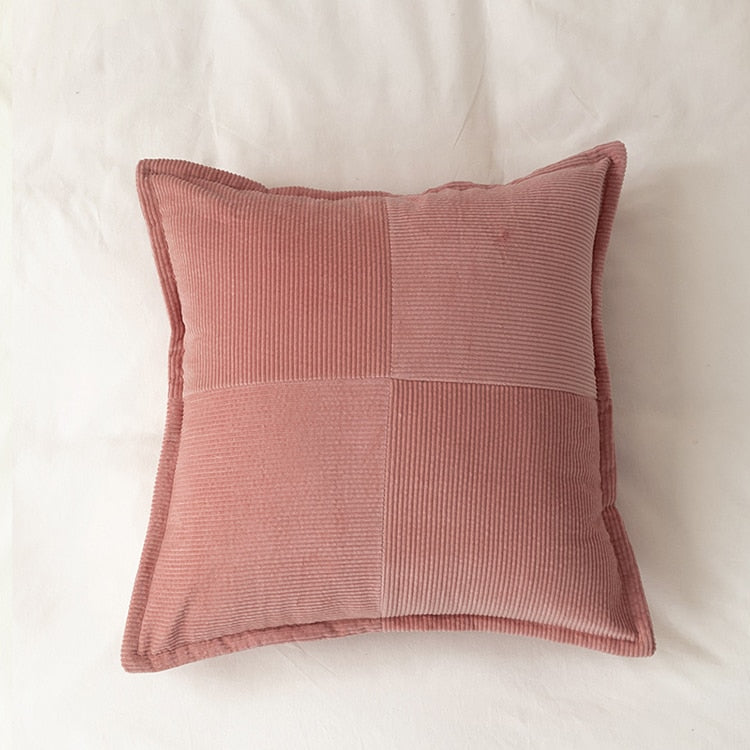 Contrast Twill Solid Pillow Cover