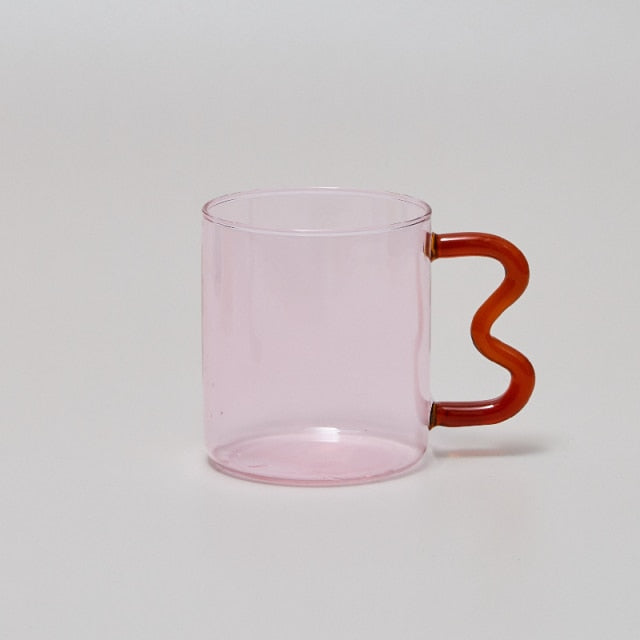 Wavy Handle Glass Mug