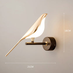 Magpie Bird Modern LED Wall Lamp – Adjustable Luxury LED Light for Bedrooms, Living Rooms & More