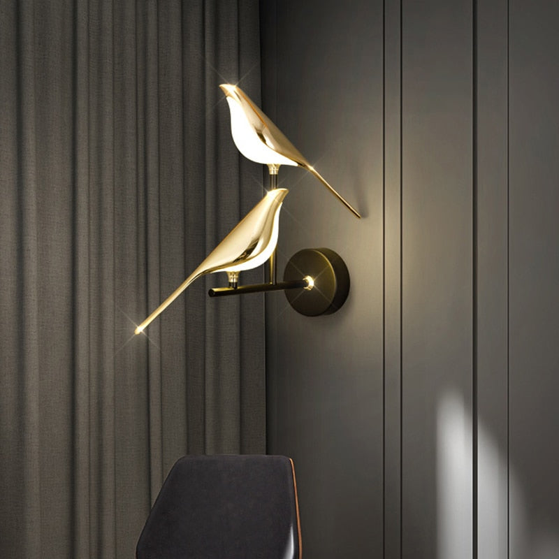 Magpie Bird Modern LED Wall Lamp – Adjustable Luxury LED Light for Bedrooms, Living Rooms & More