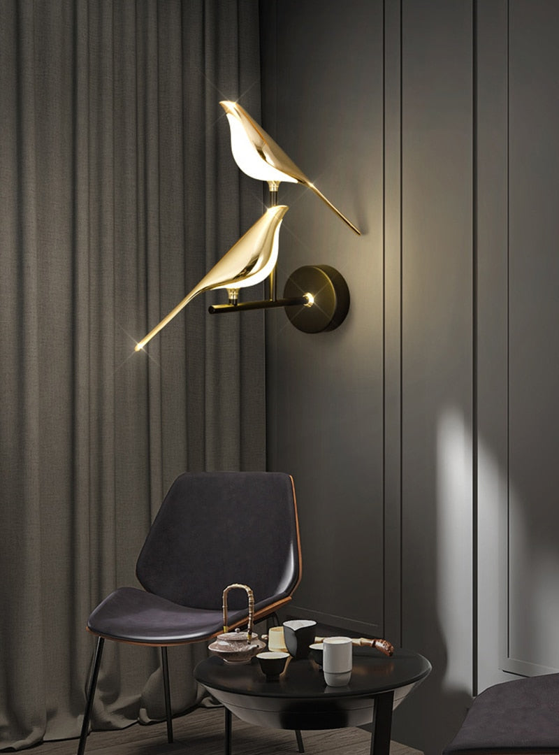 Magpie Bird Modern LED Wall Lamp – Adjustable Luxury LED Light for Bedrooms, Living Rooms & More