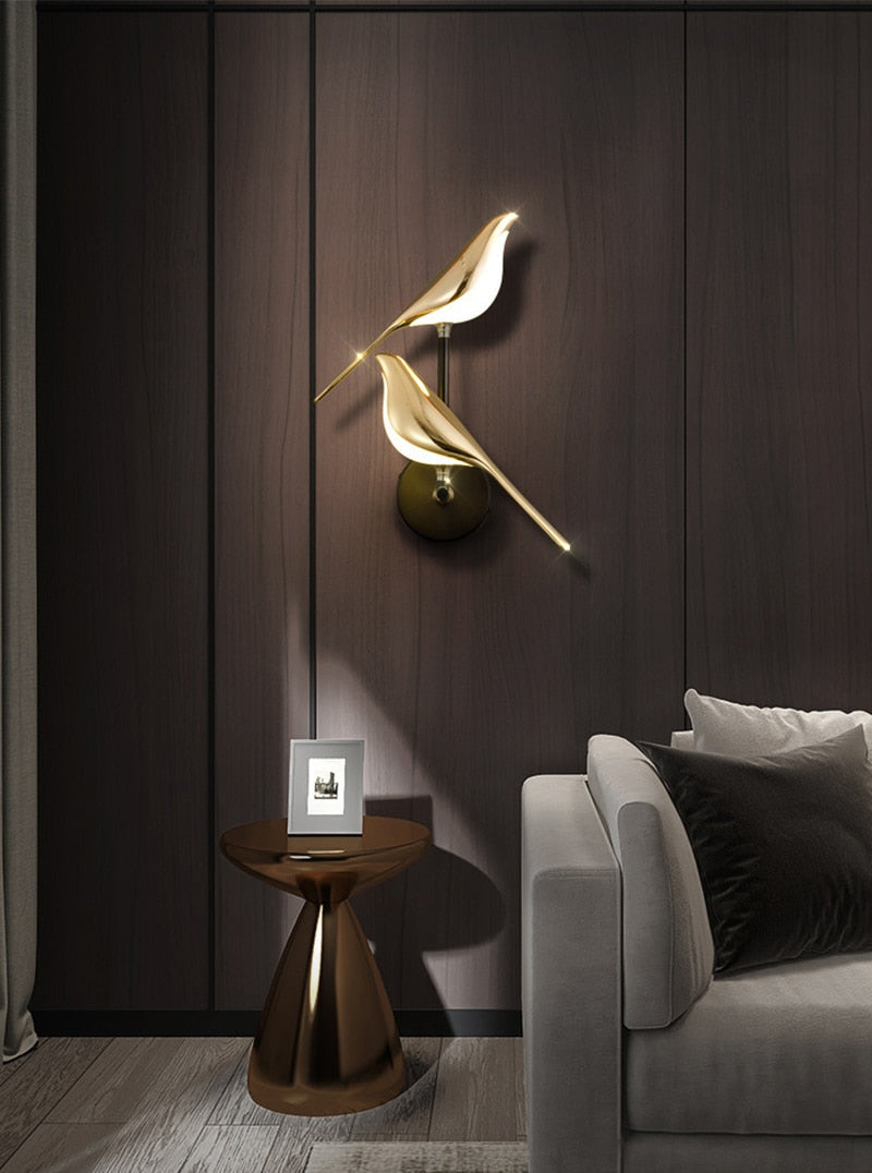 Magpie Bird Modern LED Wall Lamp – Adjustable Luxury LED Light for Bedrooms, Living Rooms & More