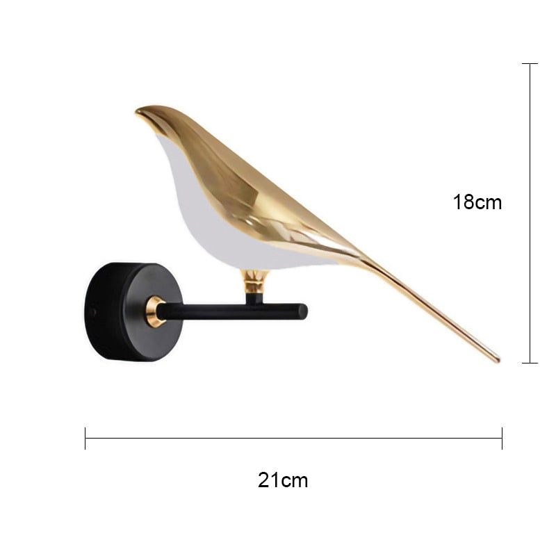 Magpie Bird Modern LED Wall Lamp – Adjustable Luxury LED Light for Bedrooms, Living Rooms & More