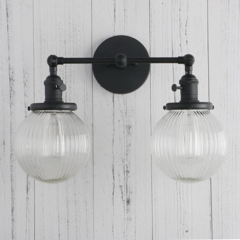 Miravique Glass Two-Bulb Wall Sconce