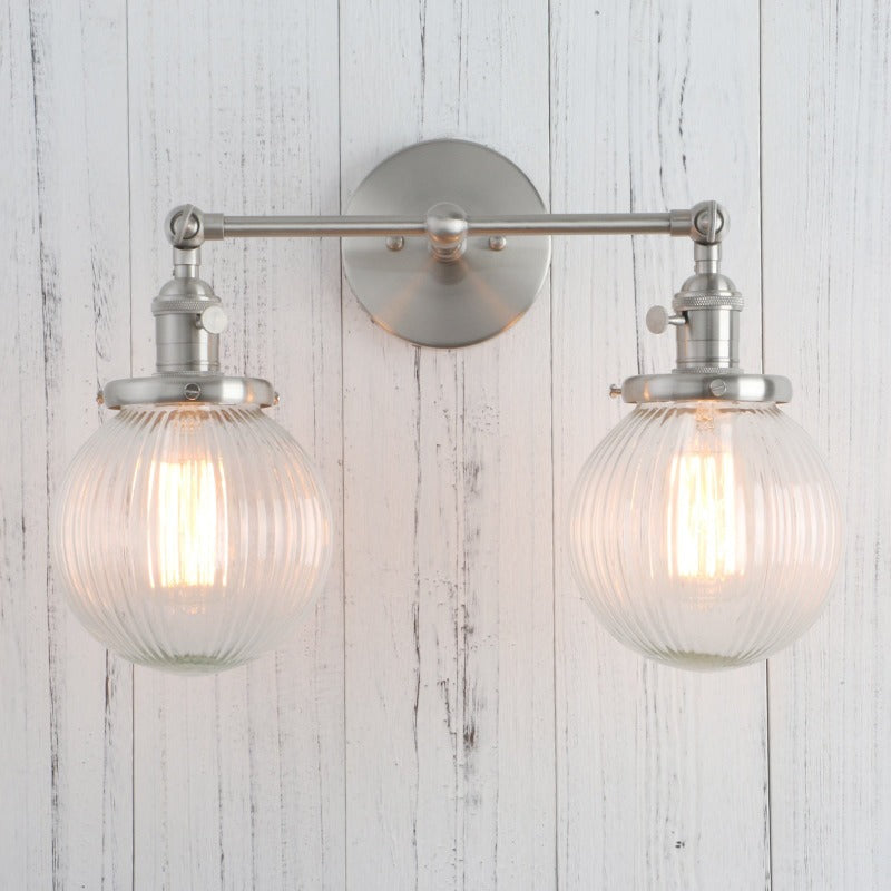 Miravique Glass Two-Bulb Wall Sconce