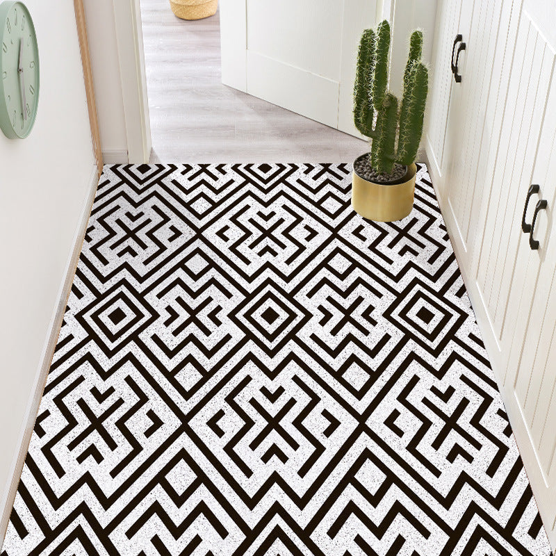 Black and White Customizable Non-Slip PVC Loop Pile Doormats