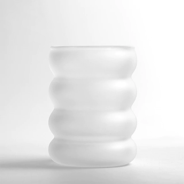 Frosted Rim Rum Ripple Glass Cups