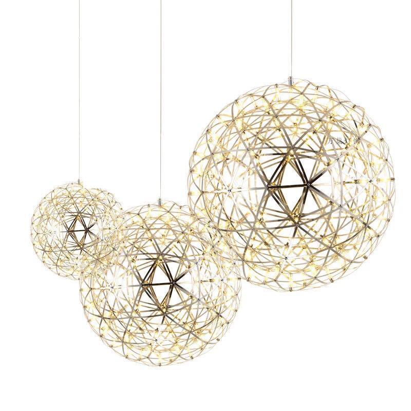 Orbital LED Hanging Pendant Lamp – Modern Stainless Steel Light Fixture with LED Bulbs