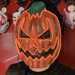 Pumpkin LED Purge Halloween Mask - Light Up Pumpkin Mask for Halloween Festival, Party and Cosplay Costume