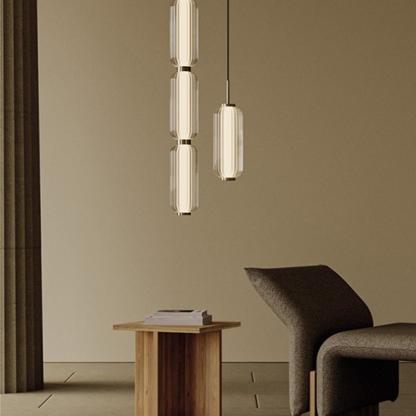 Miravique Glass Tube Pendant Light