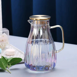 Retro Style Glass Water Jug & Matching Cups