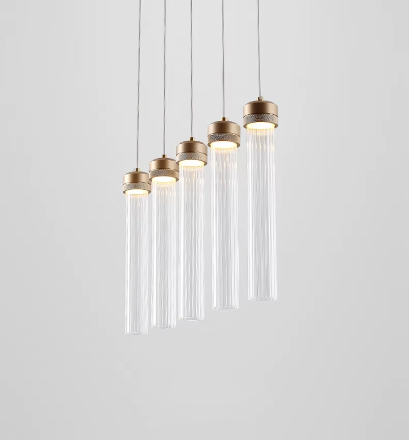 Ripple Drop Tube LED Pendant & Chandelier Light