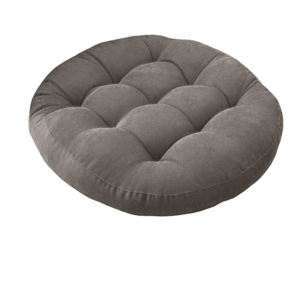 Round Corduroy Solid Tufted Thick Cushion