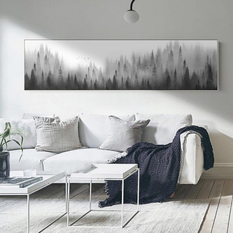 Scandinavian Woodland Forest Landscape Canvas Print