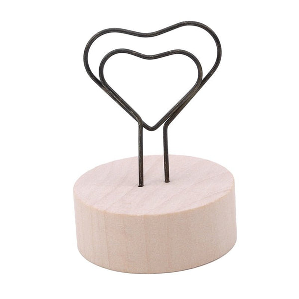 Shaped Round Wooden Photo Clip