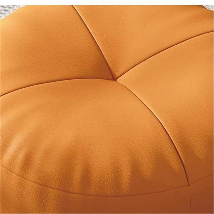 Japanese Style Nappa Leather Floor Cushion – Soft Cotton Filling, Circular Tatami Futon for Lounge & Balcony Comfort