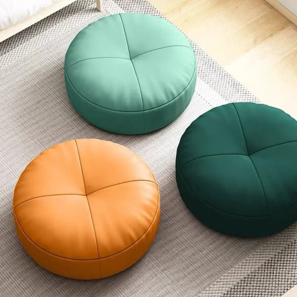 Simple Japanese Style Nappa Leather Floor Cushion