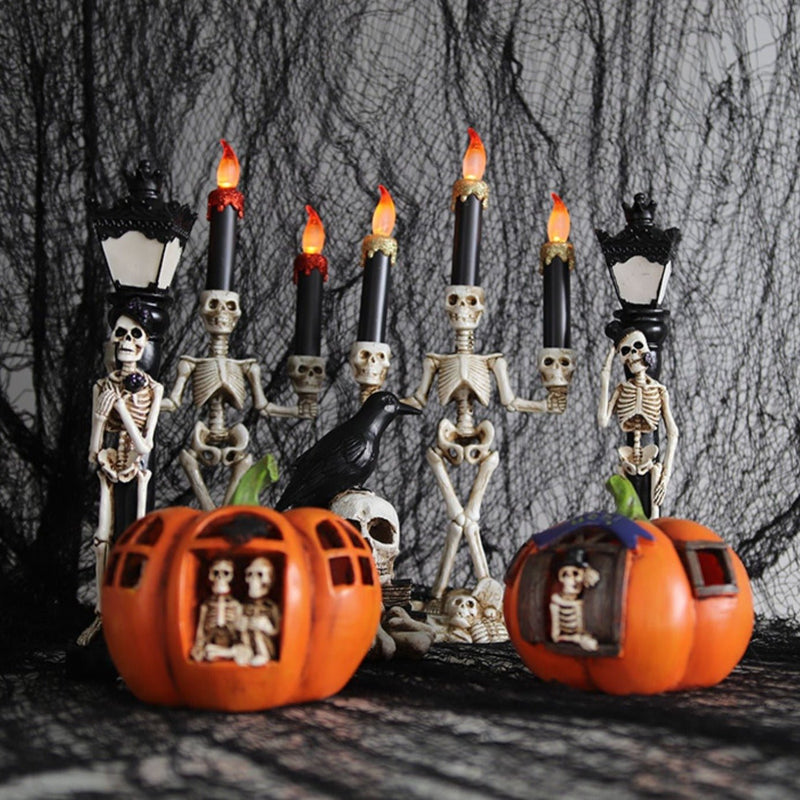 Halloween Skeletons' Pumpkin Hideout