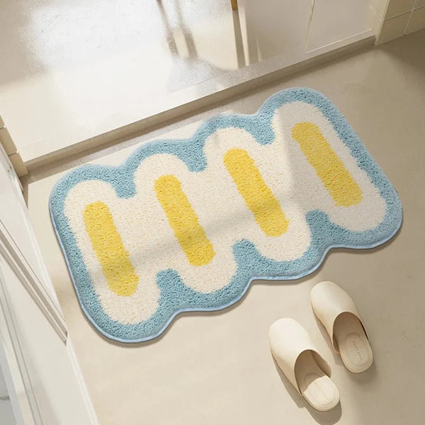 Soft Geometric Design Bathroom Mat