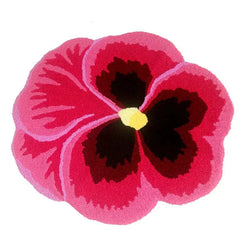 Soft Pansy Design Non Slip Bathmat