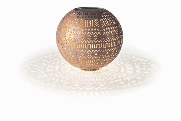 Solar Lantern - BohoLite - Antique Ball - Light Brown