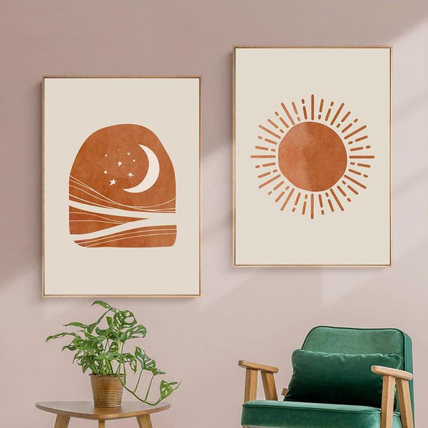 Sun and Moon Boho Wall Art