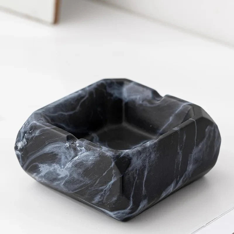 Textured Marble Effect Ceramic Ashtray