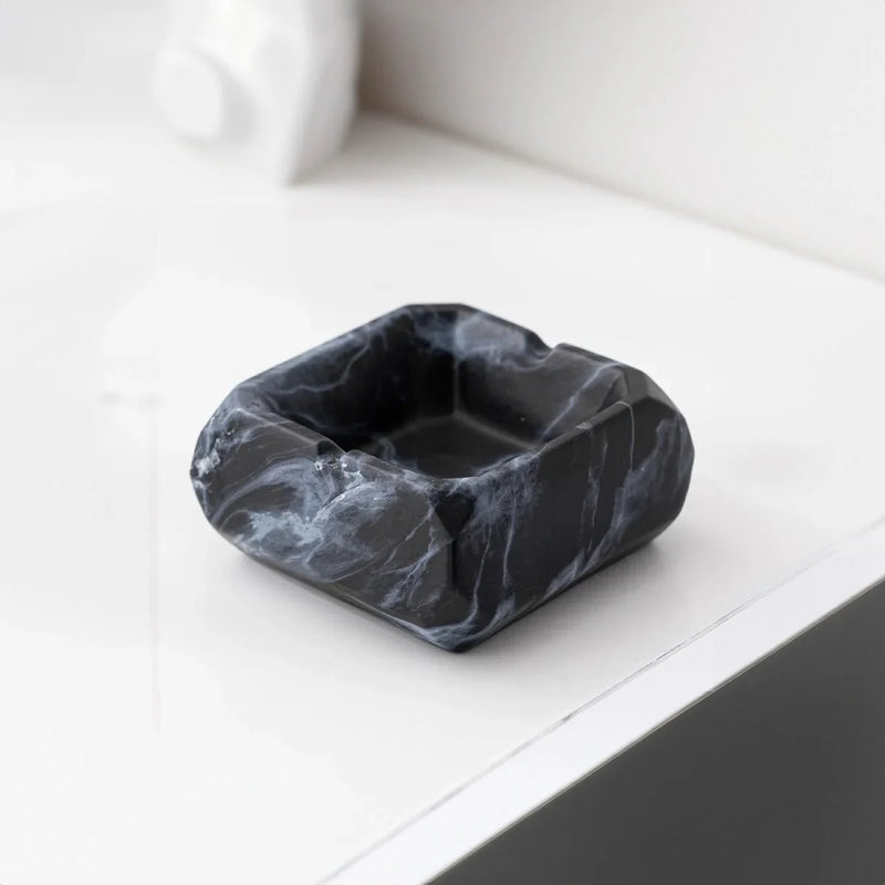 Textured Marble Effect Ceramic Ashtray