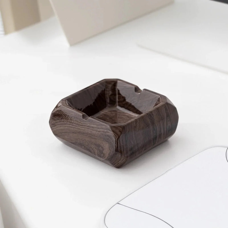 Textured Marble Effect Ceramic Ashtray