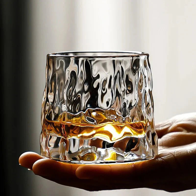 Textured Ripple Effect Whisky Glass