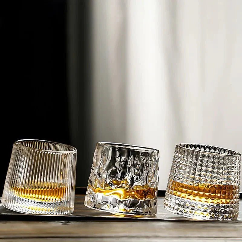 Textured Ripple Effect Whisky Glass