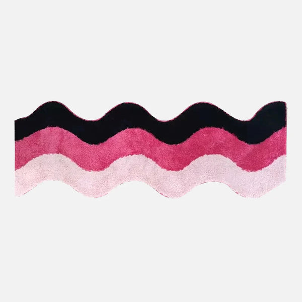 Pink Wave Tufted Runner Rug