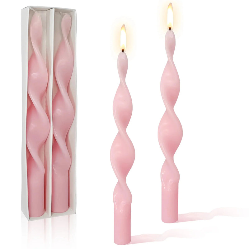 Two Piece Twisted Tapered Candle Set