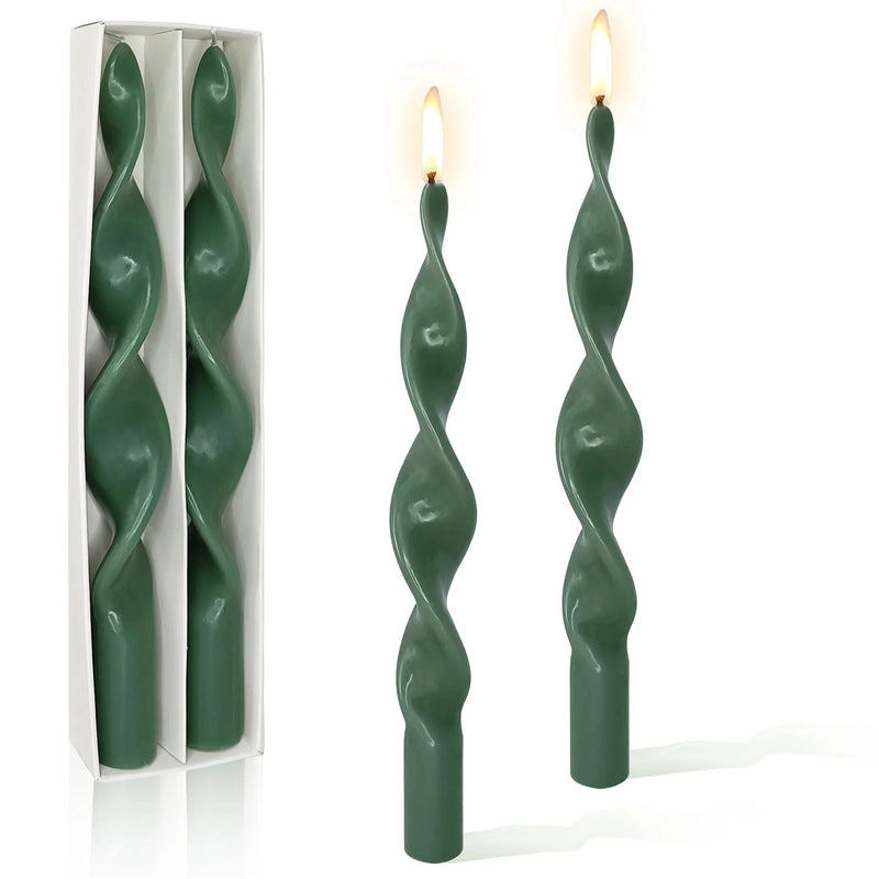 Two Piece Twisted Tapered Candle Set