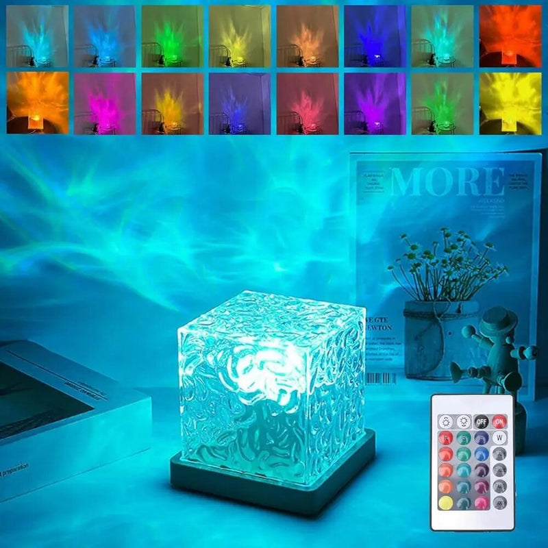 Northern Lights Ocean Wave Projector – 16 Color LED Lamp with Remote Control for Bedroom, Meditation, and Relaxation