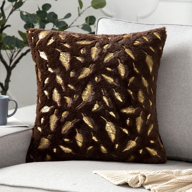 Golden Plush Pillow Cover