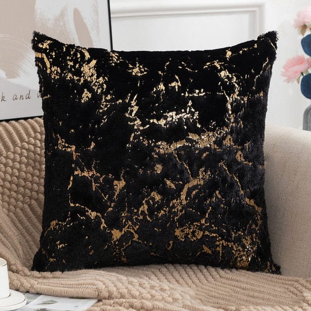 Golden Plush Pillow Cover