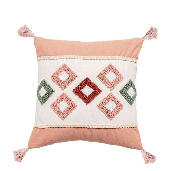 Pink Boho Pillow Cover