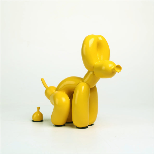 Whimsical Balloon Dog Pooping Decor - Unique Resin Art Piece