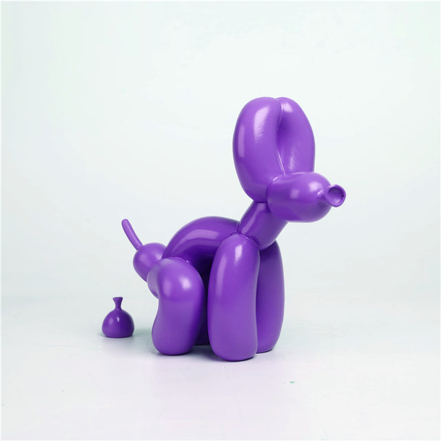 Whimsical Balloon Dog Pooping Decor - Unique Resin Art Piece